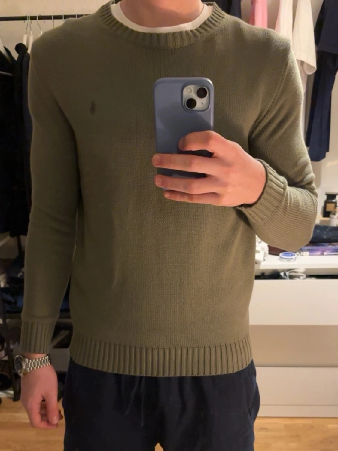 Olivgrön stickad tröja från Polo Ralph Lauren