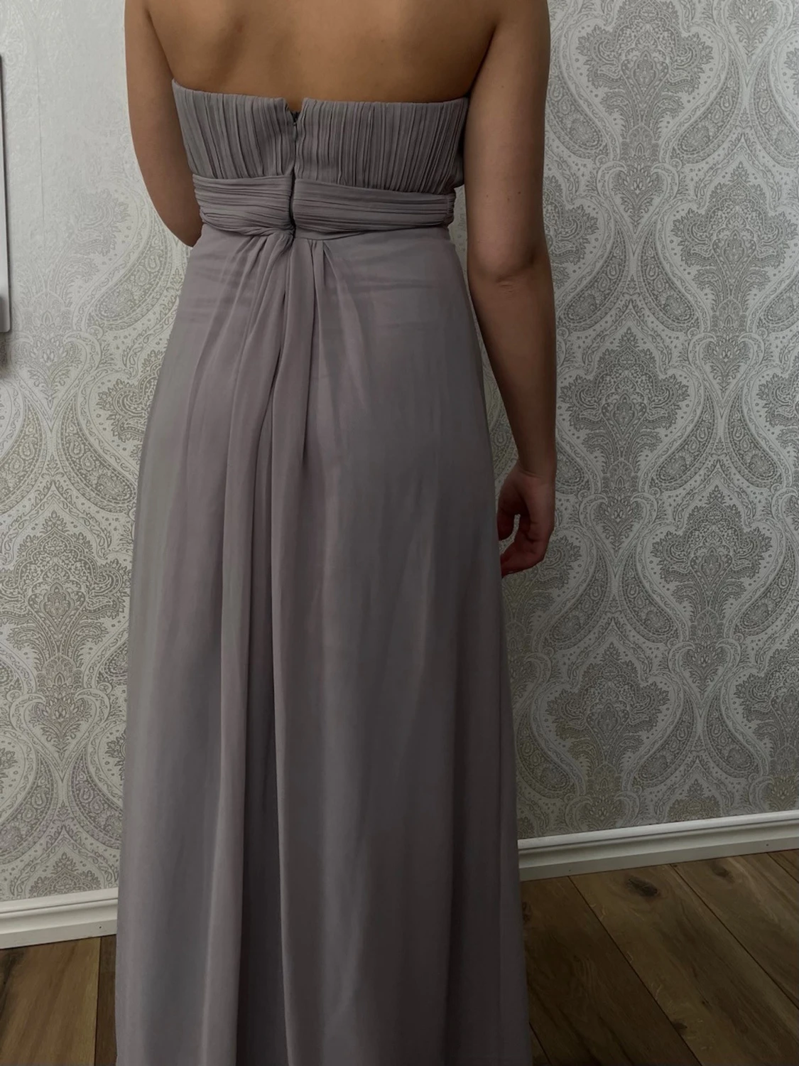 Ljuslila axelbandslös långklänning - 1