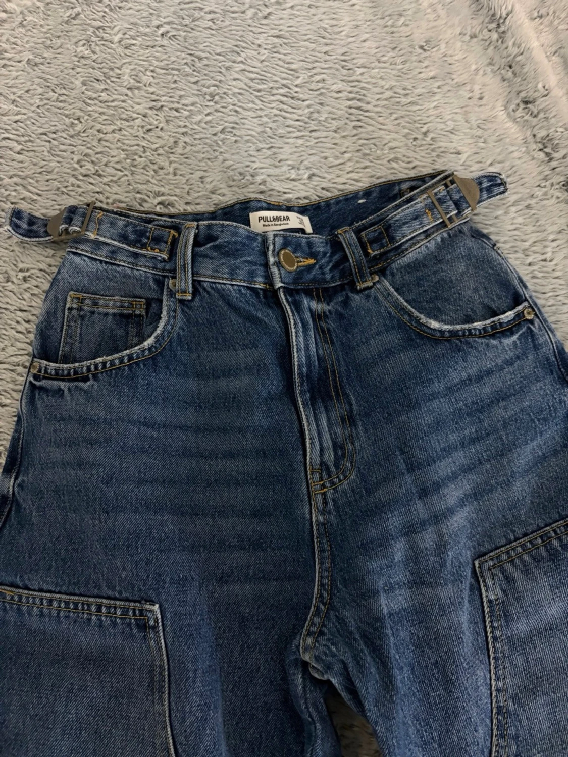 Blåa wide leg jeans  - 1