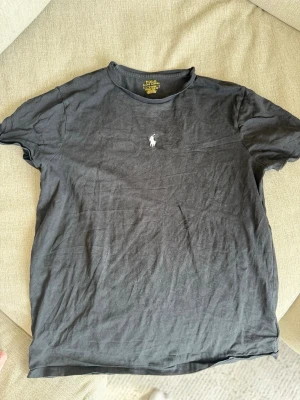 Svart t-shirt från Ralph Lauren - Svart t-shirt från Ralph Lauren med klassisk rund hals och vit broderad logga på bröstet. Modellen är slim fit och tillverkad i mjuk bomull, perfekt för en stilren och enkel look.