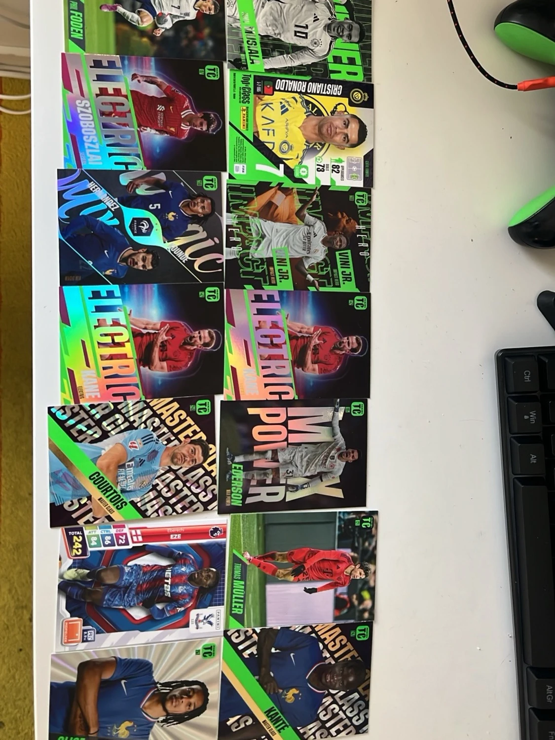 Samling fotbollskort Panini Adrenalyn