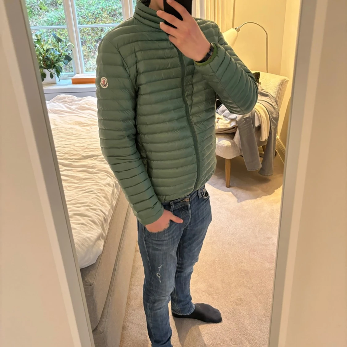 Grön pufferjacka från Moncler