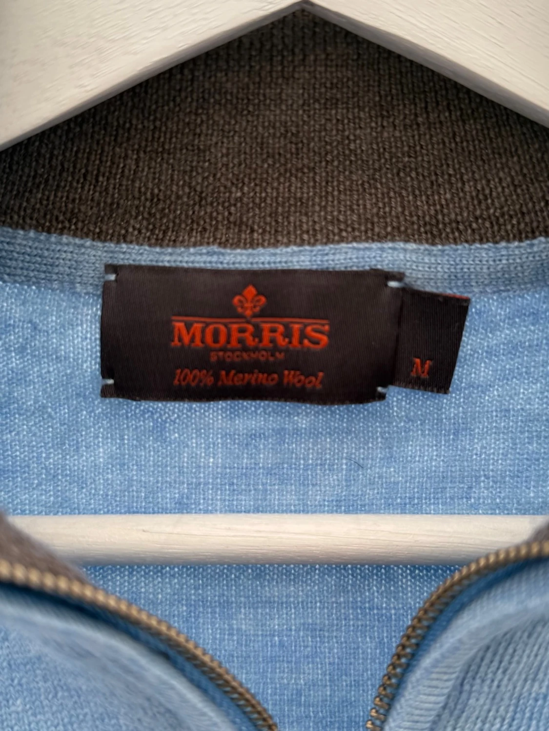 Ljusblå halvzip-tröja Morris - 4