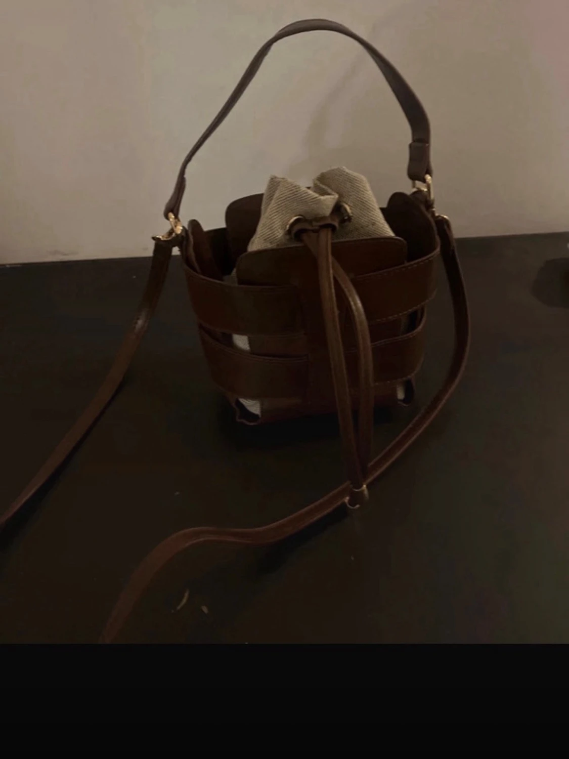 Brun bucket väska - 1