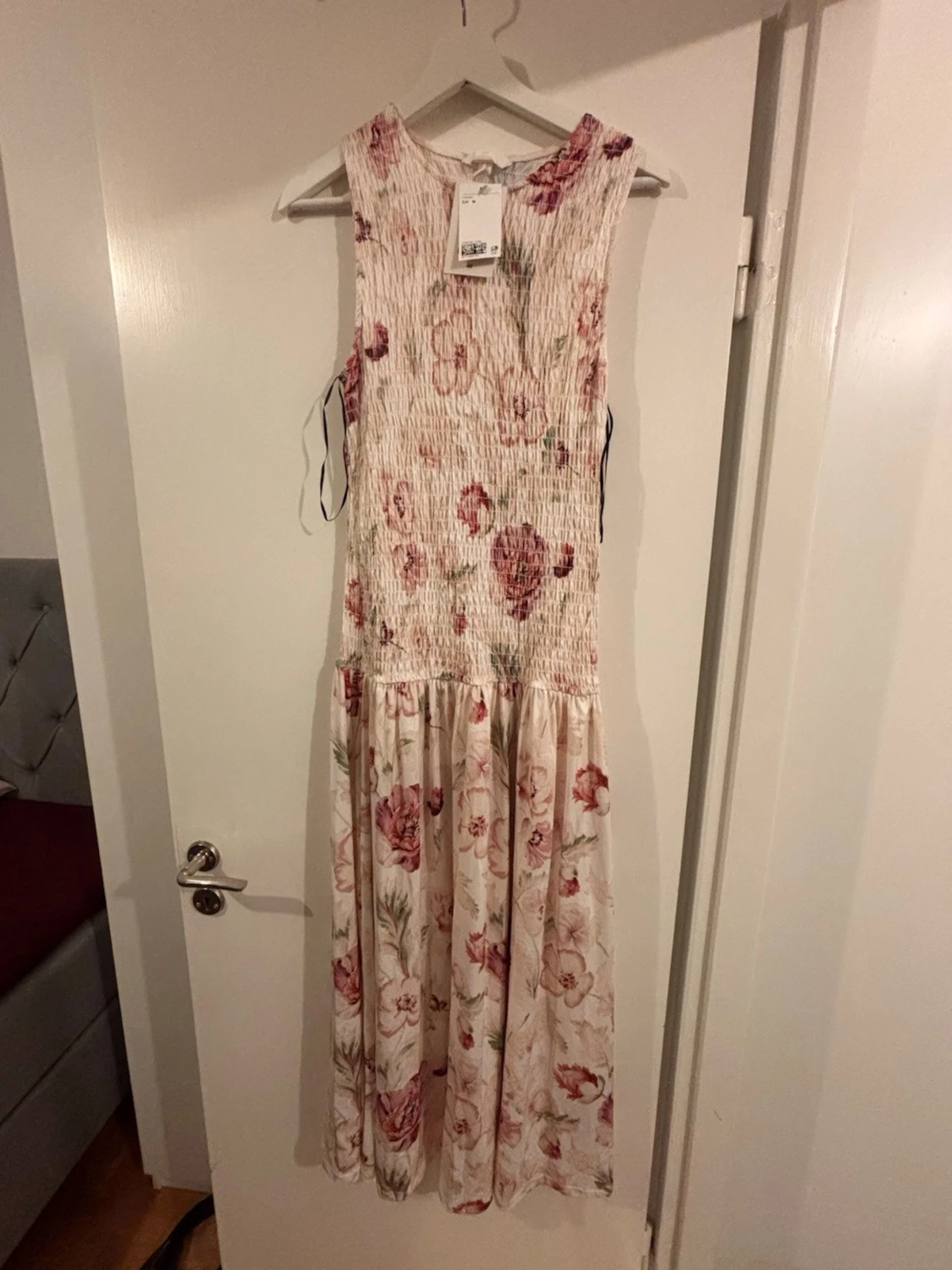 Blommig långklänning i bomull - 2