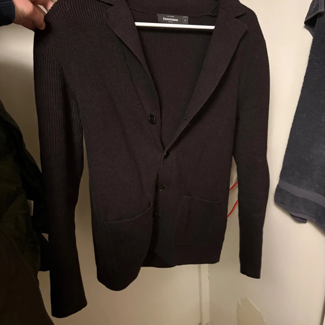 Mörkbrun stickad cardigan  - 2