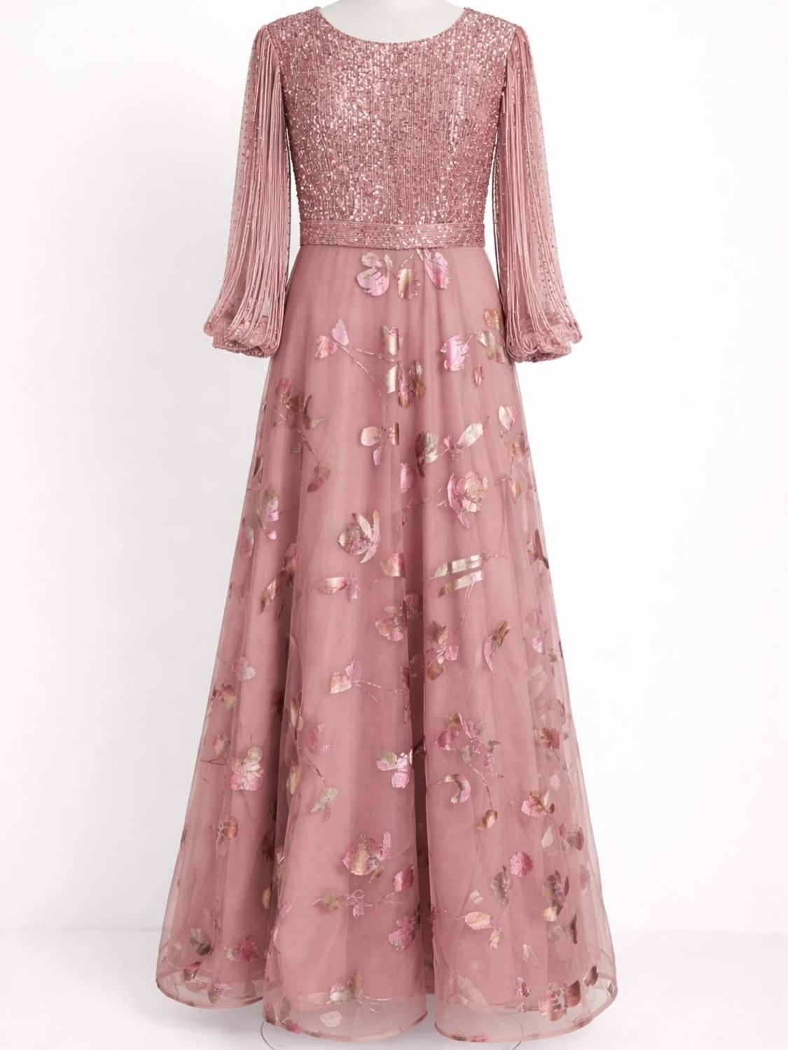 Rosa långklänning med paljetter