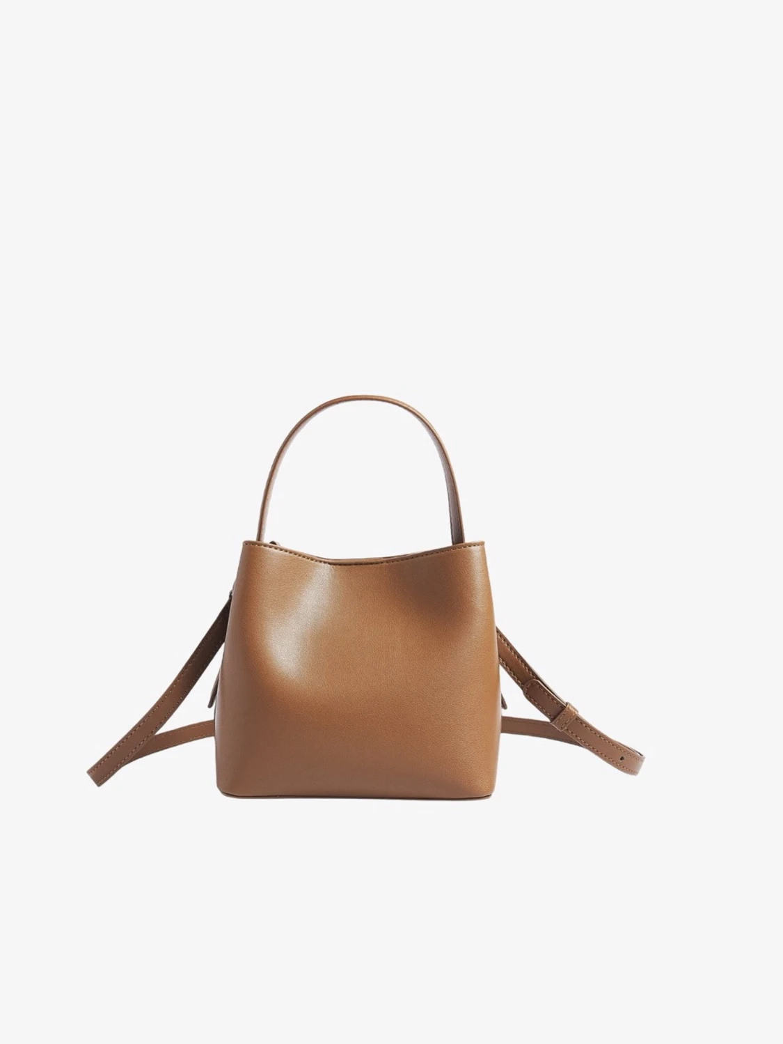 Brun bucket bag i läderimitation