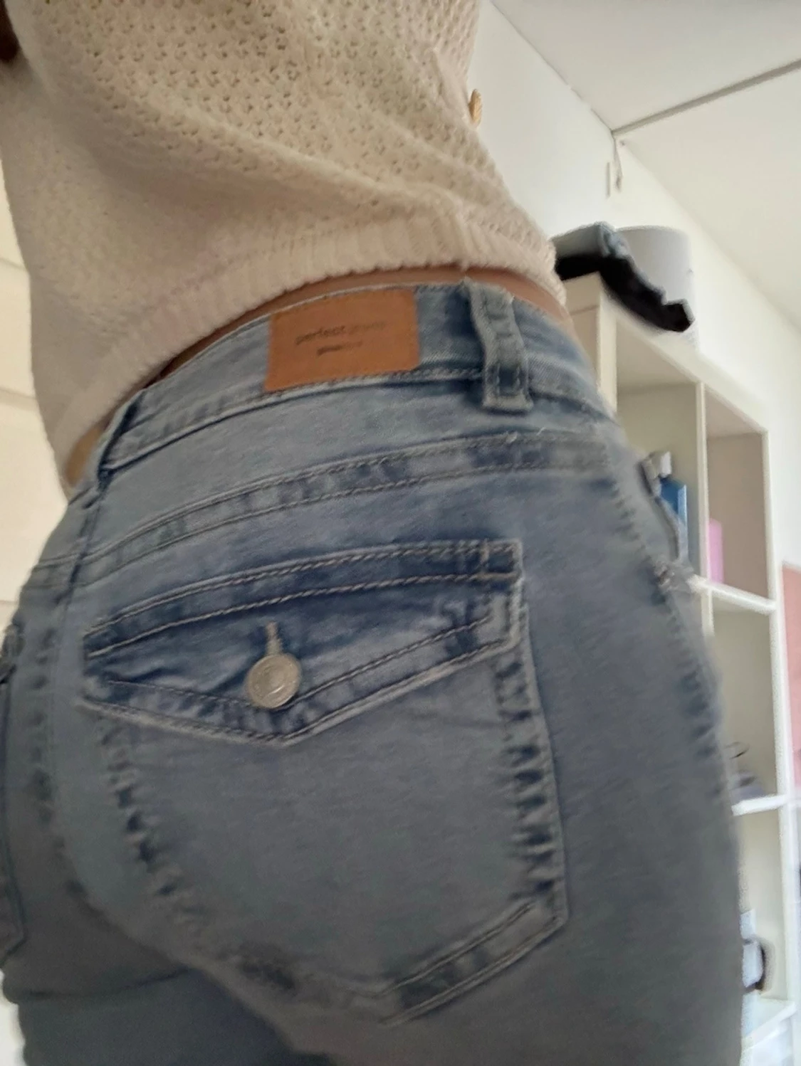 Ljusblå bootcut jeans - 2