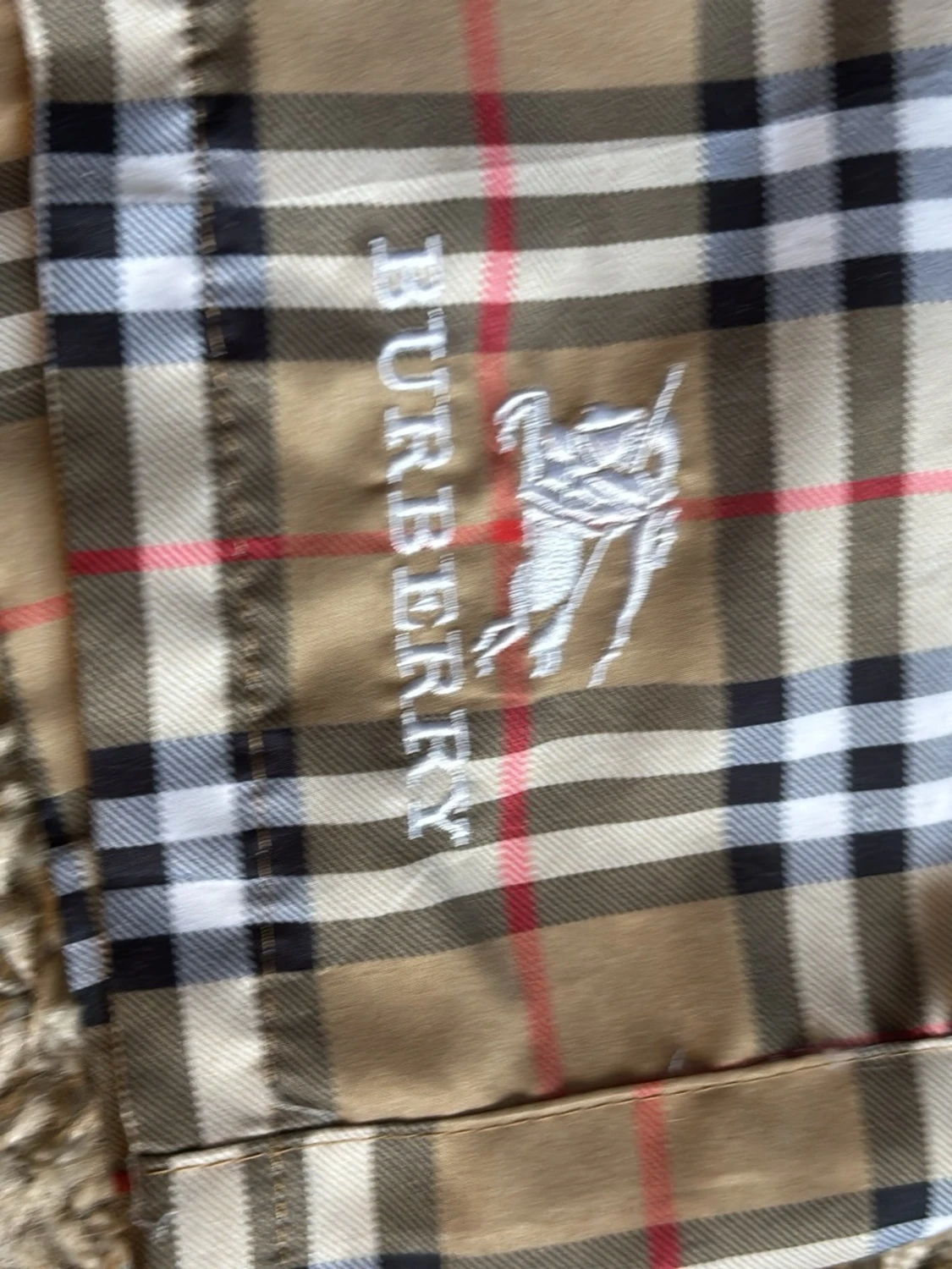 Rutig Burberry shorts med snörning - 1