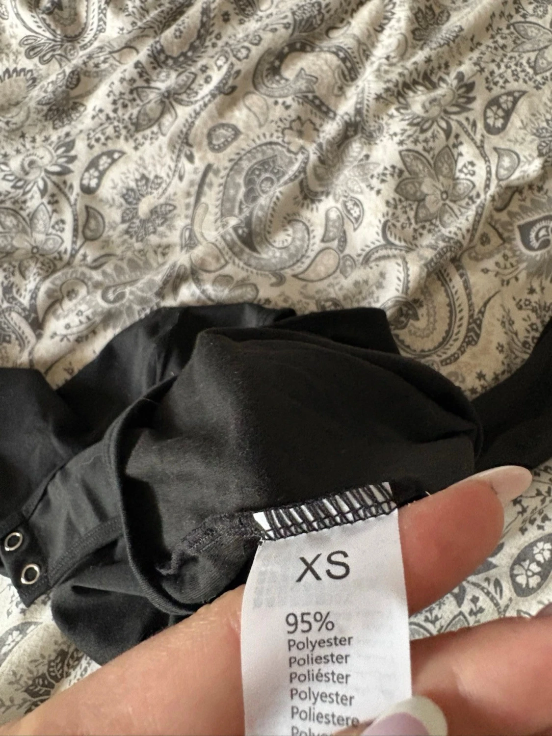 Svart långärmad body XS - 1