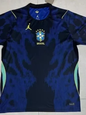 Blå Brasilien matchtröja  - OBS säljer inte just nu kontakta mig om du är intresserad eller har frågor!!! En stilren fotbollströja med Brasiliens klassiska bortadesign. Perfekt för dig som följer landslaget, spelar fotboll själv eller vill ha en sportig tröja till vardags.  Passformen är bekväm och tröjan fungerar lika bra på läktaren som under träning eller fritidsaktiviteter. Bilden visar tröjans skick och detaljer.  Skickas via Vinted med spårbar frakt.