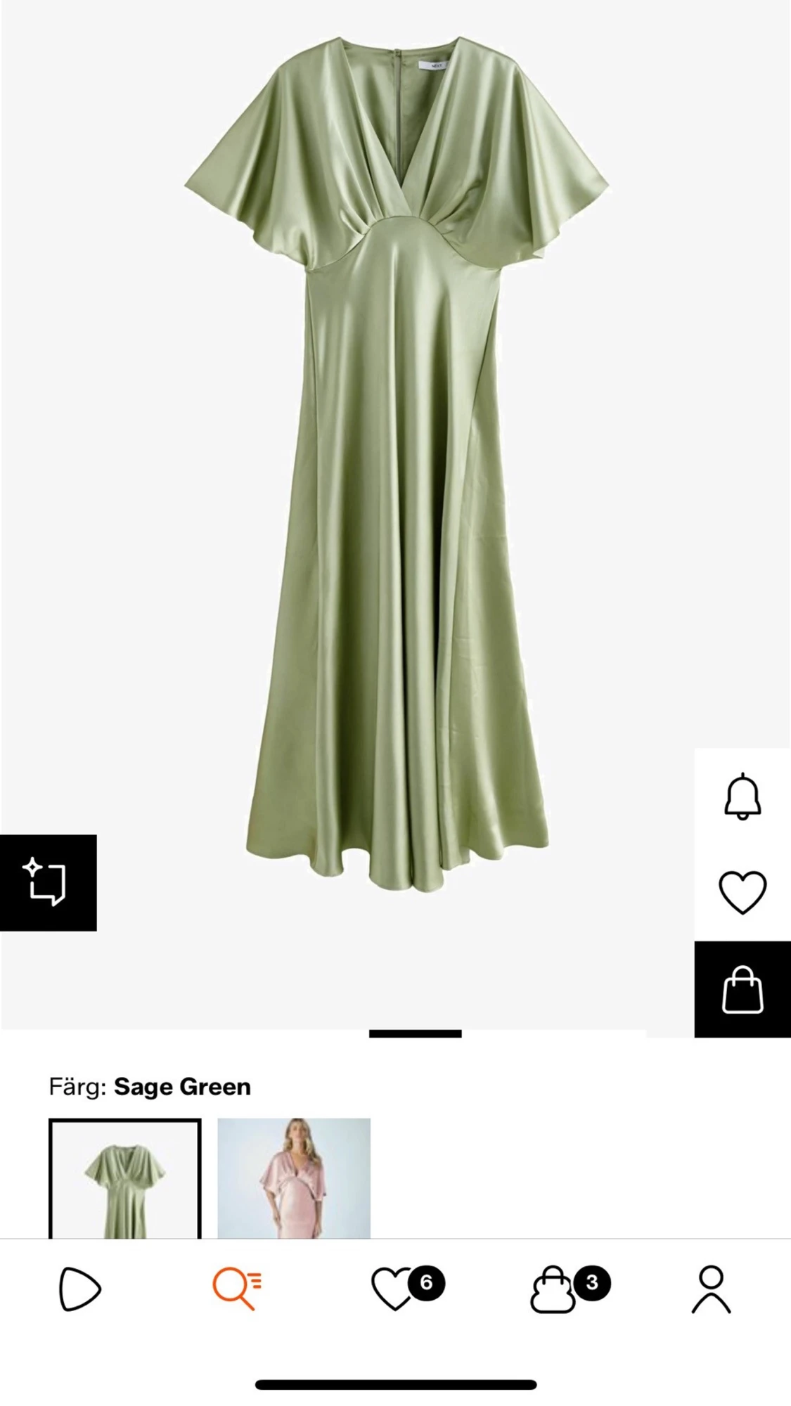 Ljusgrön maxiklänning i satin - 3