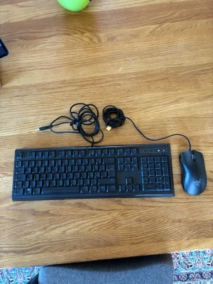  tangentbord och mus från Razer - Säljer ett tangentbord med numerisk del och tillhörande svart gamingmus från Razer. Båda har USB-anslutnin. Sladdarna är långa och flexibla för enkel anslutning.