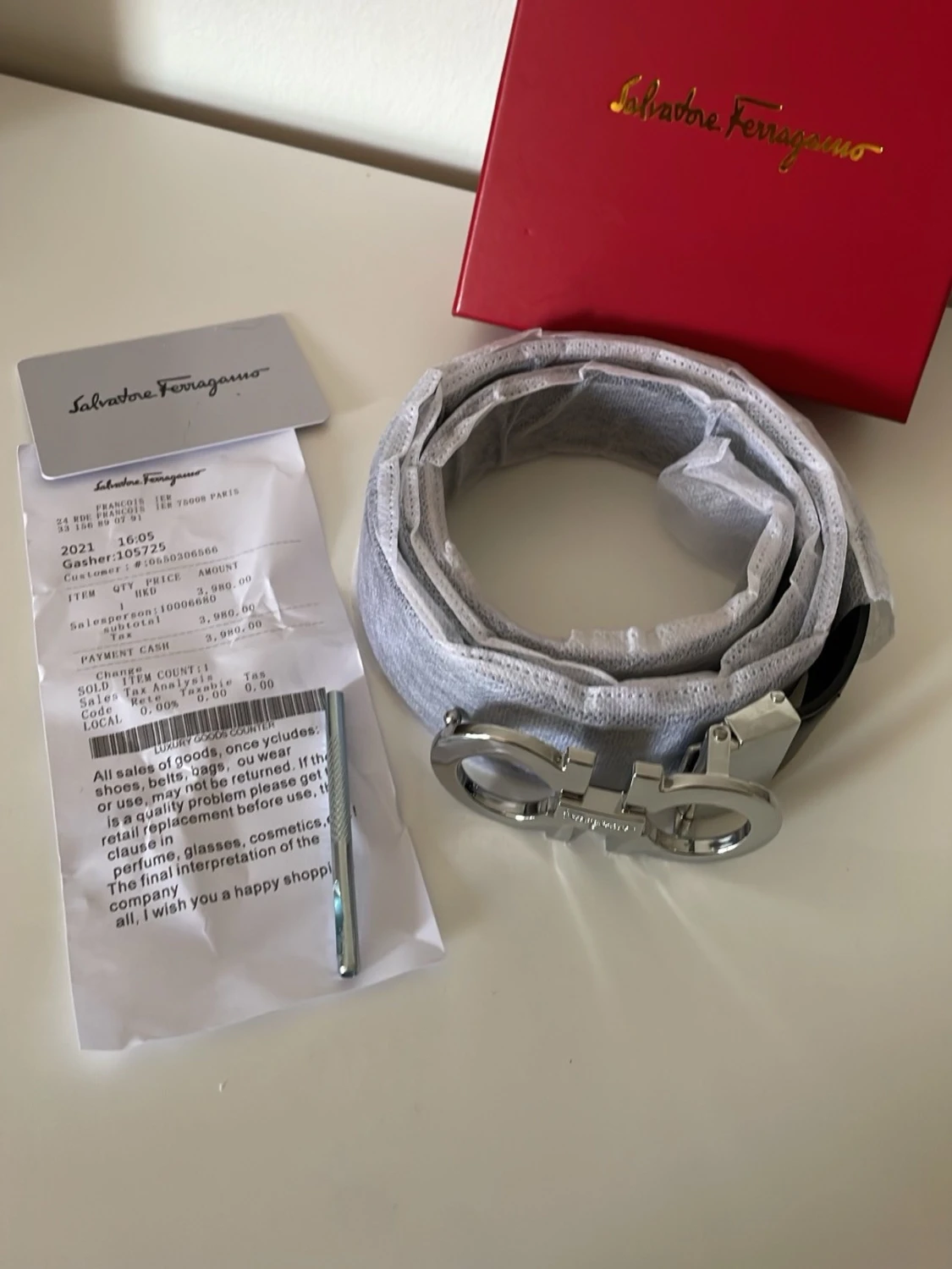 Salvatore Ferragamo svart bälte