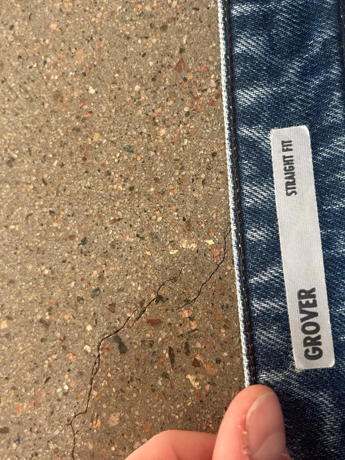 Blå raka jeans med slitningar - 2