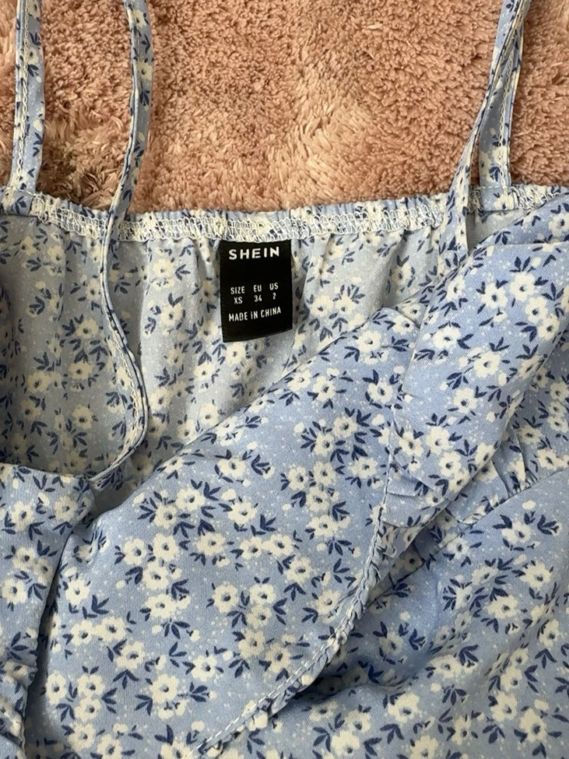 Blommig blå sommarklänning Shein - 1