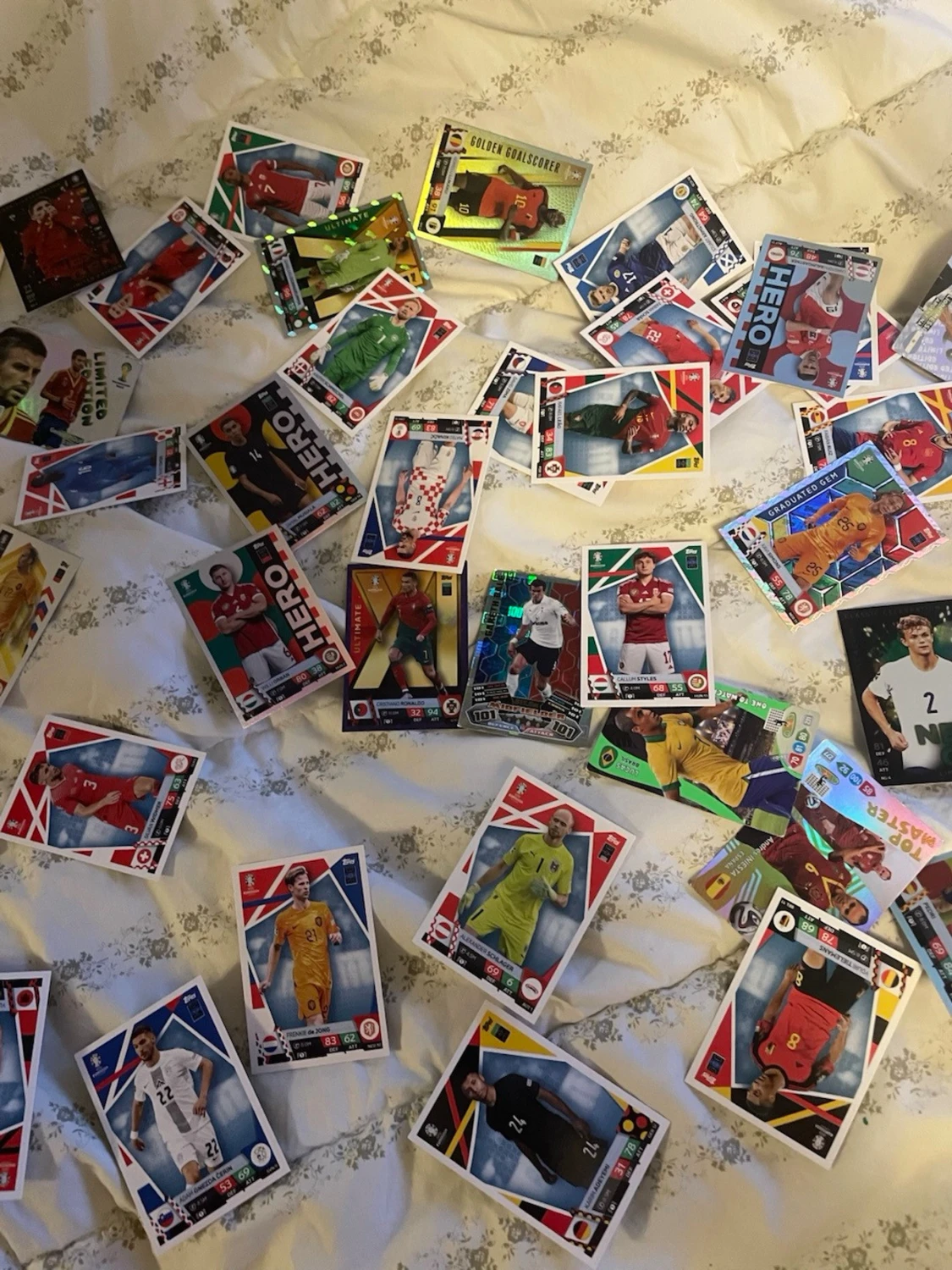 Samling fotbollskort Panini