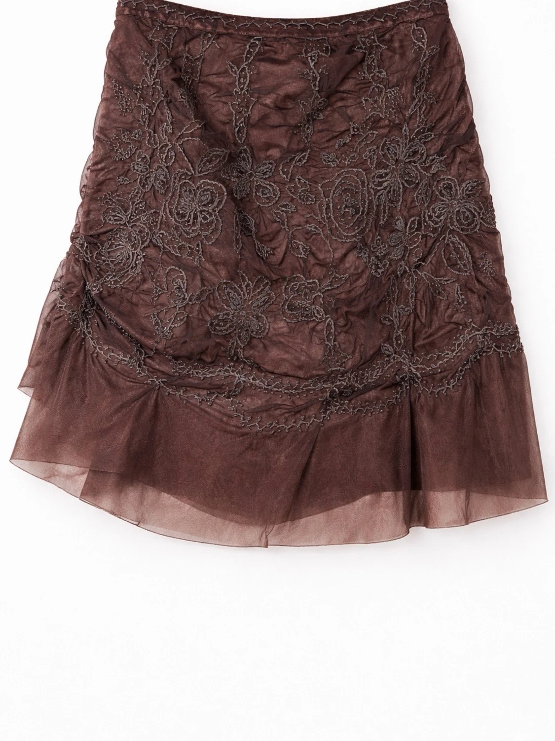 Liu Jo Vintage Brun volangkjol med broderi - 1