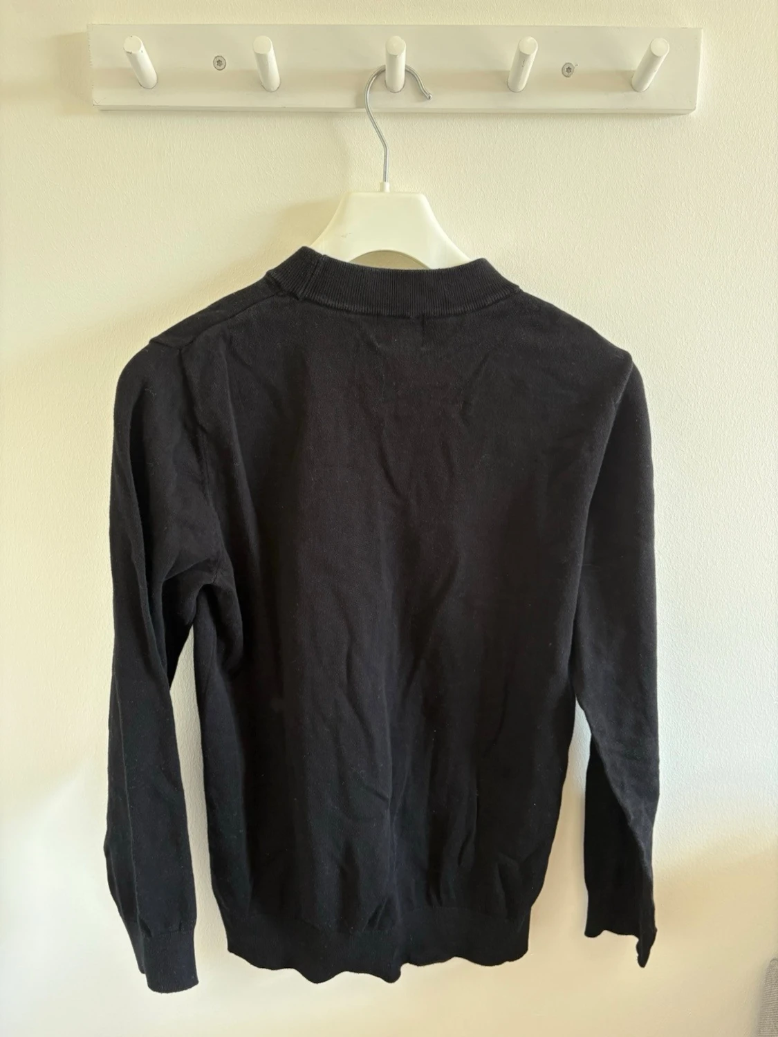 Herr svart sweatshirt med krage - 1