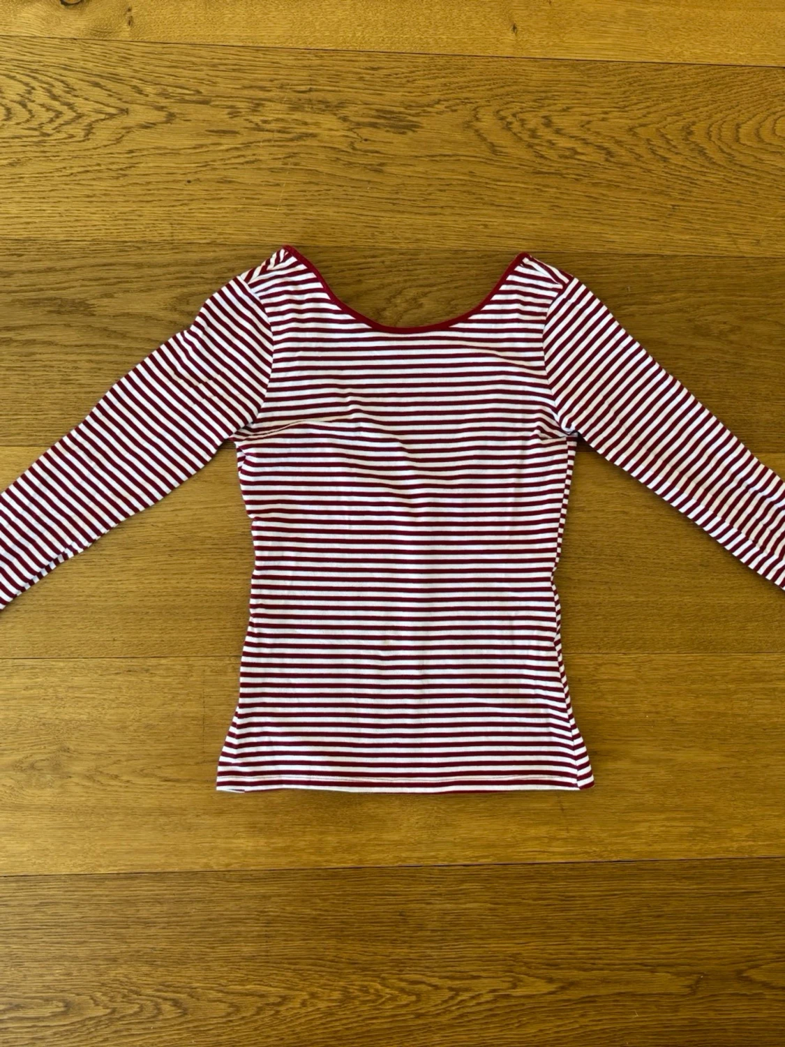 Rödvit randig långärmad topp H&M