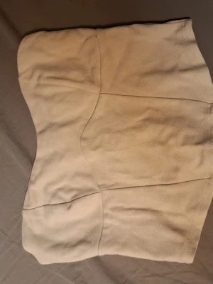 Vit korsett-topp med dragkedja - Säljer en vit korsett-topp med snygga sömdetaljer och dragkedja i ryggen. Toppen är axelbandslös och har en stilren, strukturerad form som ger en cool look. Perfekt att matcha med jeans eller kjol för en trendig outfit.