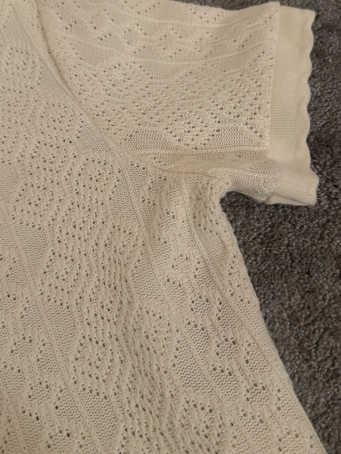 Vit spetsmönstrad topp från Zara - 1