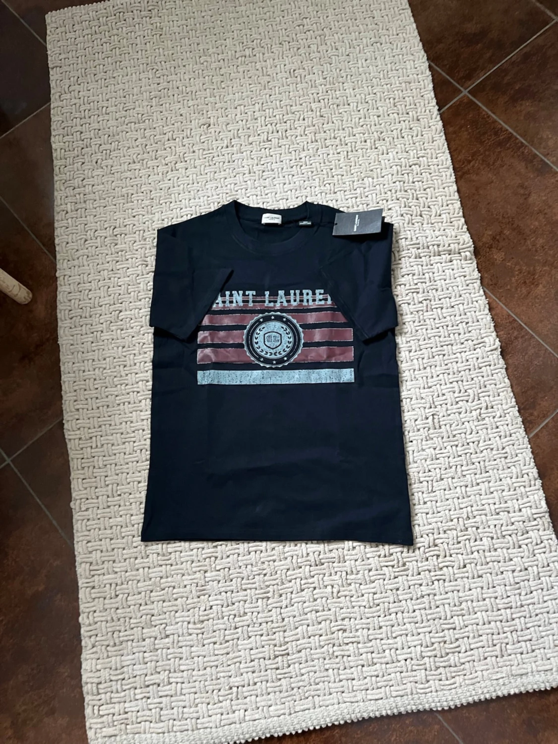 Mörkblå Saint Laurent t-shirt med tryck - 1