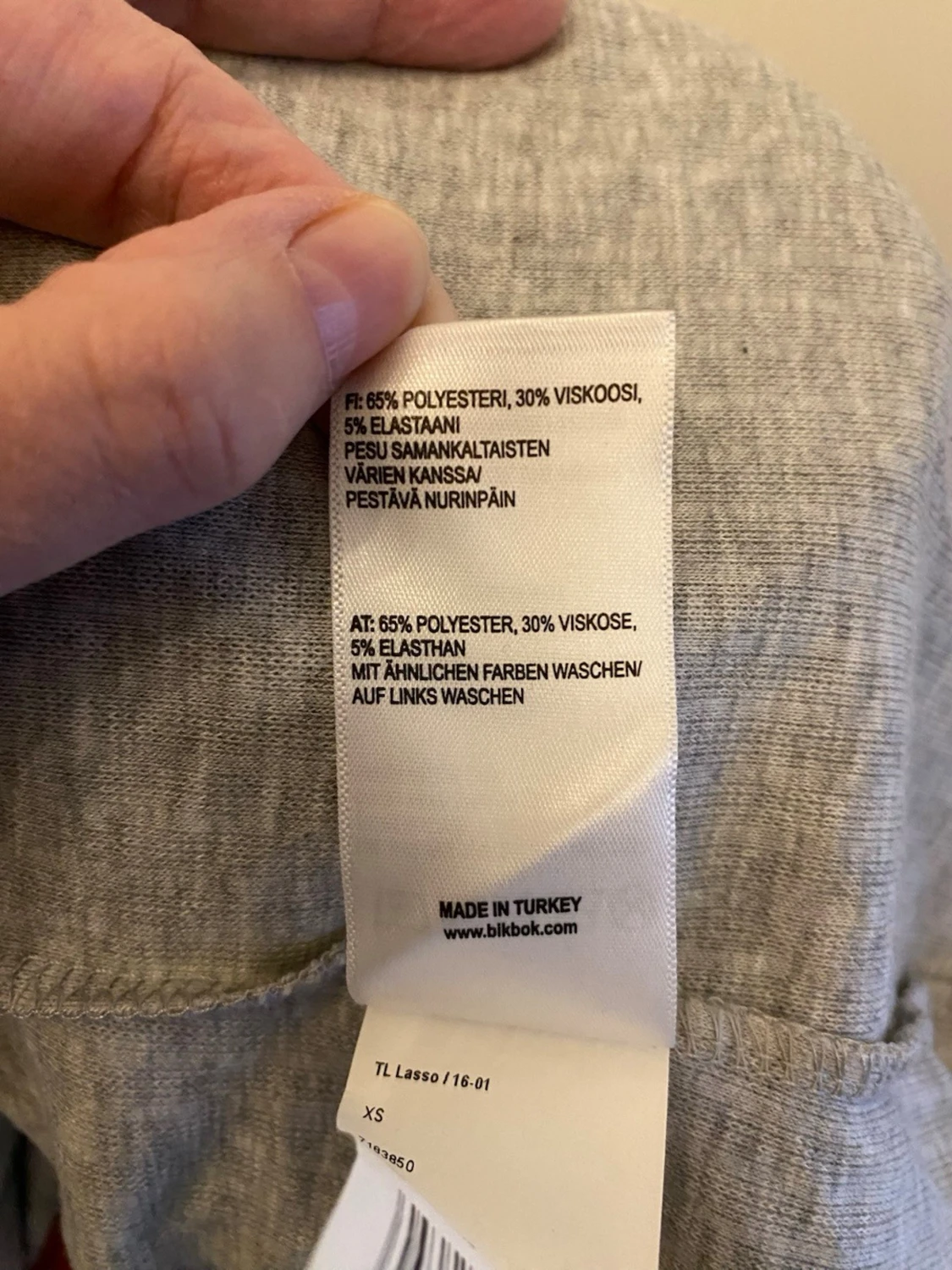 Ljusgrå långärmad topp med snörning XS - 4