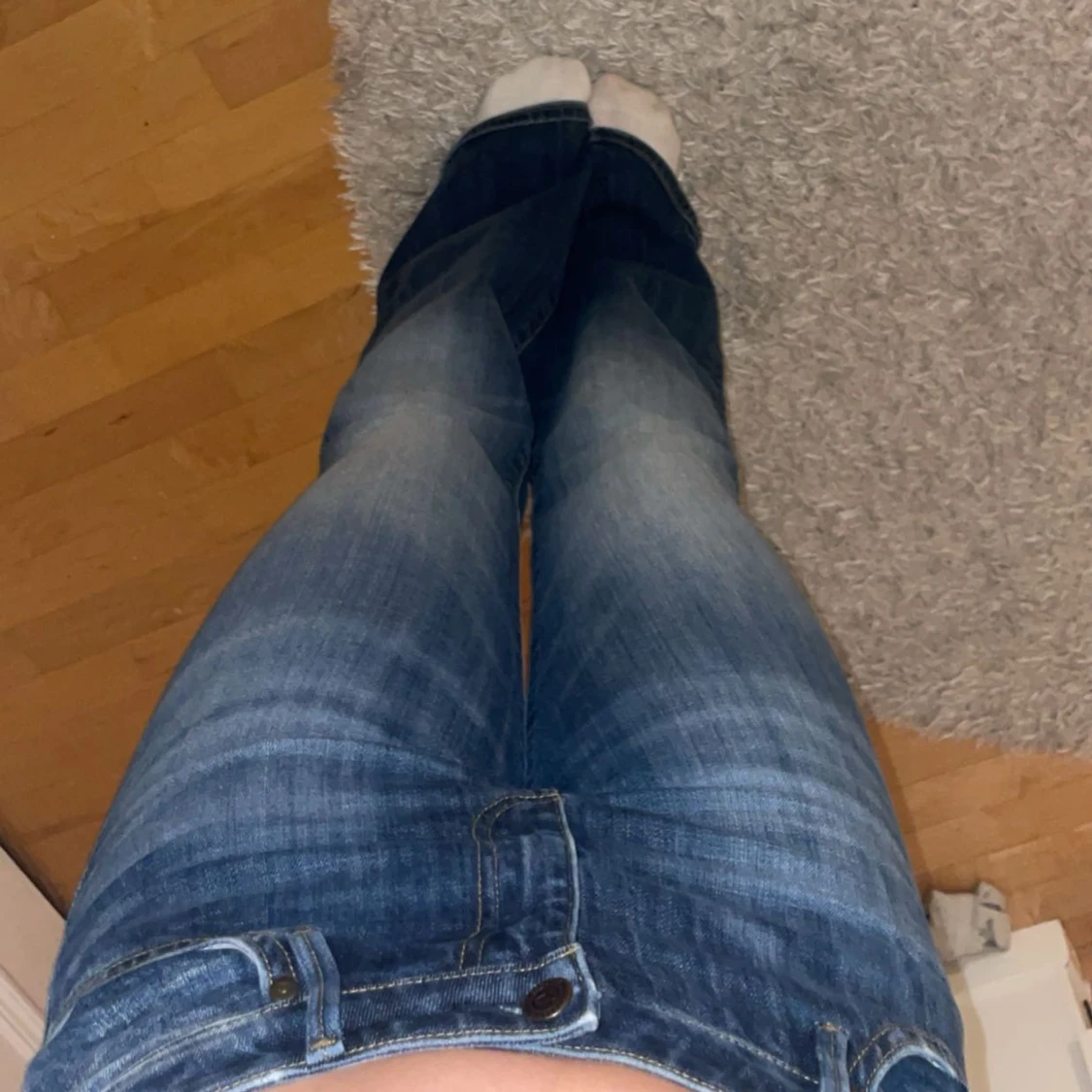 Blå bootcut jeans crocker - 92