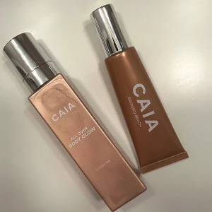 CAIA All Over Body Glow och Bronzed Beach - Två produkter från CAIA: All Over Body Glow i nyansen Golden Tan och Bronzed Beach Liquid Highlighter. Båda är endast testad med 1-2 pump. Så helt oanvända☺️ 250kr för båda, annars 200kr om man bara vill köpa 1‼️