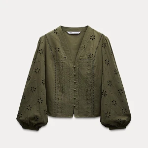 Zara Blus - En Olive grön jätte fin blus, använde en gång inget mer än så