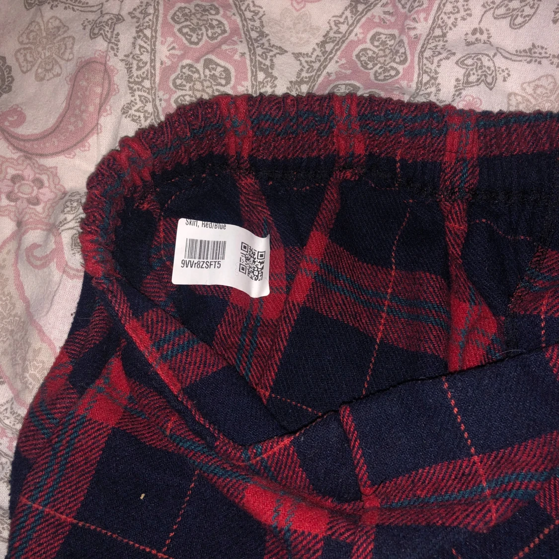 Blå och röd plaid kjol - 91