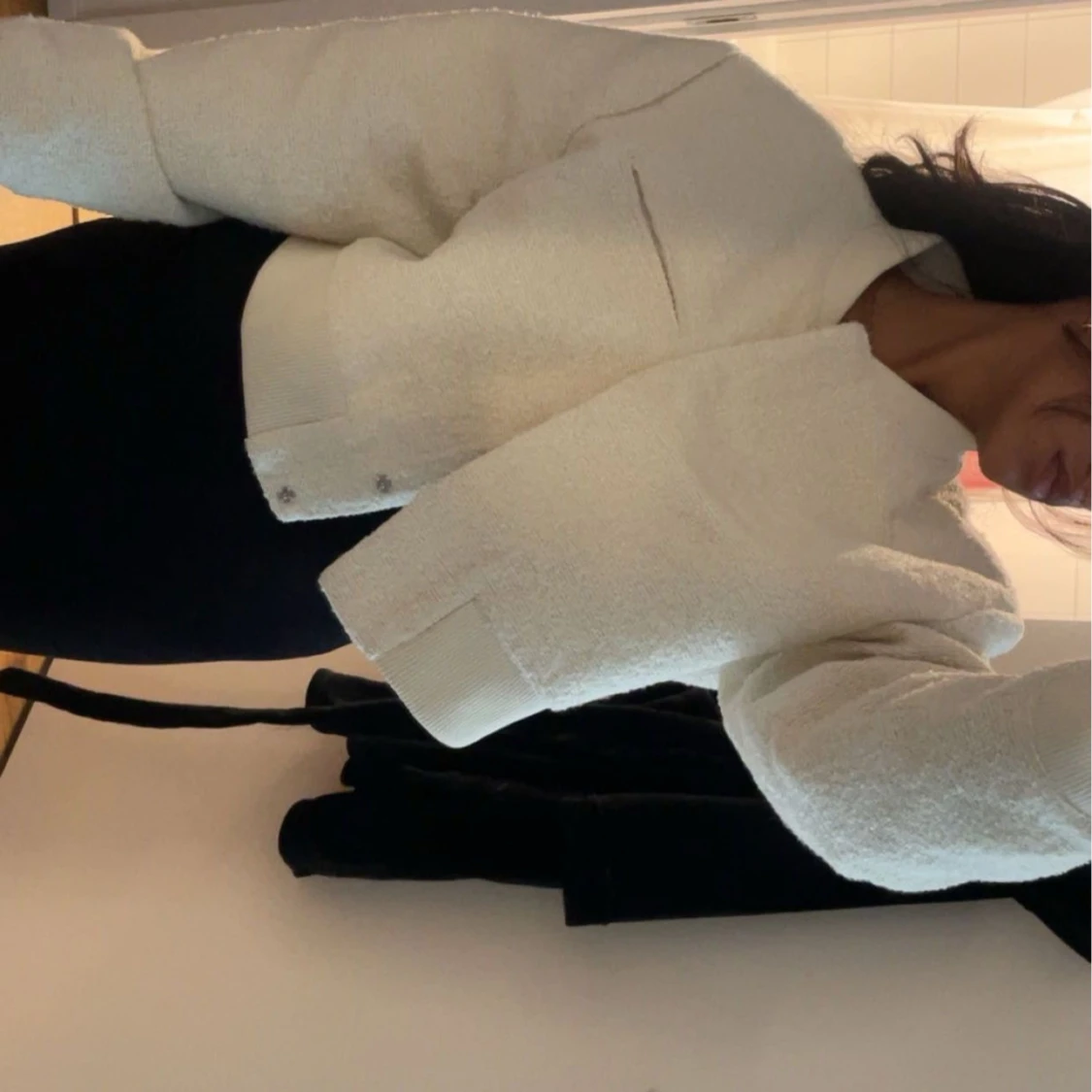 Vit jacka med knappar - 90