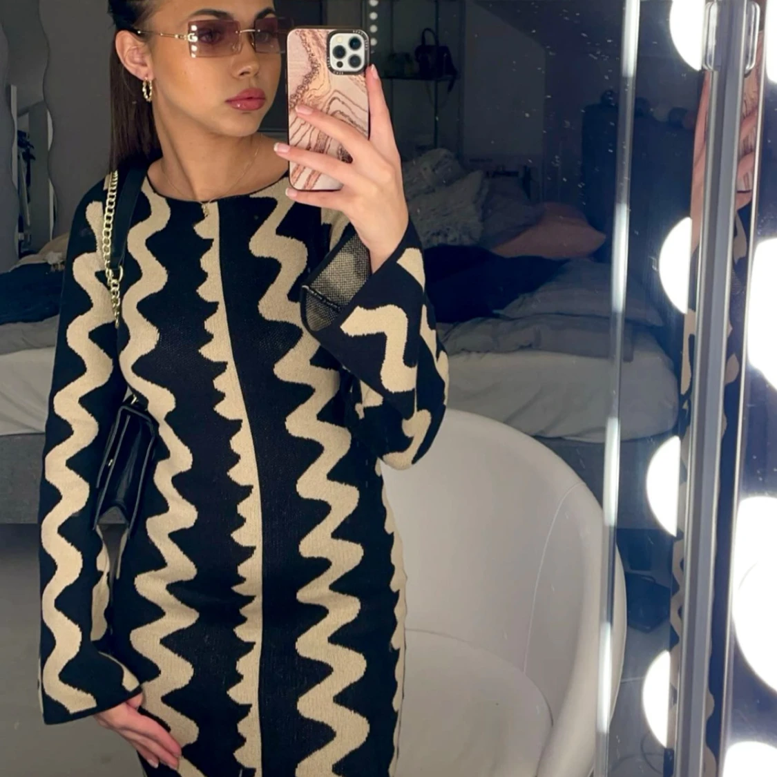 Stickad maxiklänning - 90