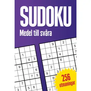 Sudoku är ett populärt tidsfördriv för alla som gillar kluriga utmaningar. I den här boken hittar du 256 sudokun på olika svårighetsnivåer – både medelknepiga och riktigt tuffa. Välj nivå efter dagsformen eller börja från början och vässa dina färdigheter allt eftersom!Boken innehåller även facit och en introduktion med anvisningar och tips.    Format Häftad   Omfång 176 sidor   Språk Svenska   Förlag Legind A/S   Utgivningsdatum 2023-06-07   ISBN 9788775374236  