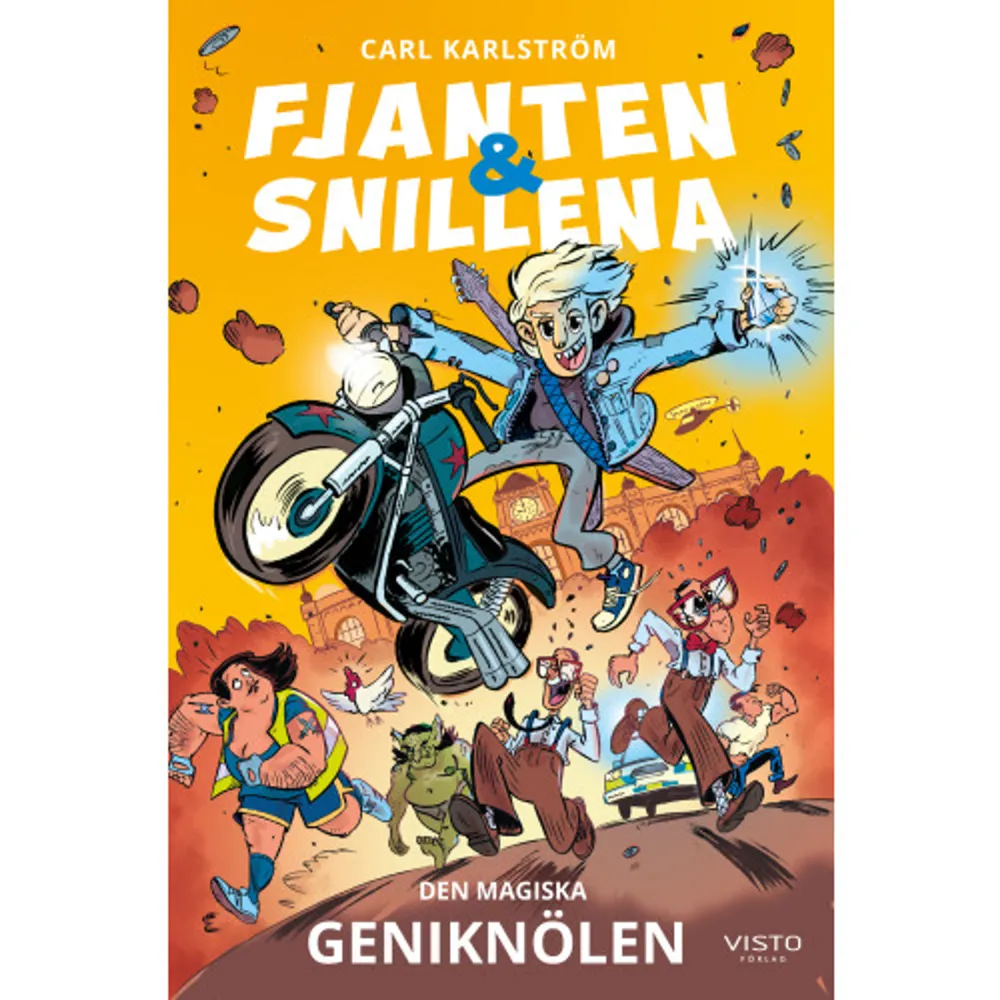 Äntligen är sommarlovet över! Snillena har längtat tillbaka till Geniskolan hela sommaren. Synd bara att den stora odågan Fjanten ska börja i samma klass. Men han visar sig inte vara det enda problemet. Lärarna på Geniskolan kan nämligen ingenting. Efter en chockerande mattelektion får snillena nog någonting måste göras! Kanske kan Fjanten hjälpa dem? Fjanten och snillena upptäcker snart en obehaglig hemlighet som vänder upp och ner på hela stan i det lilla landet långt bort ... Mycket bra, tycker BTJ som ger boken högt betyg.