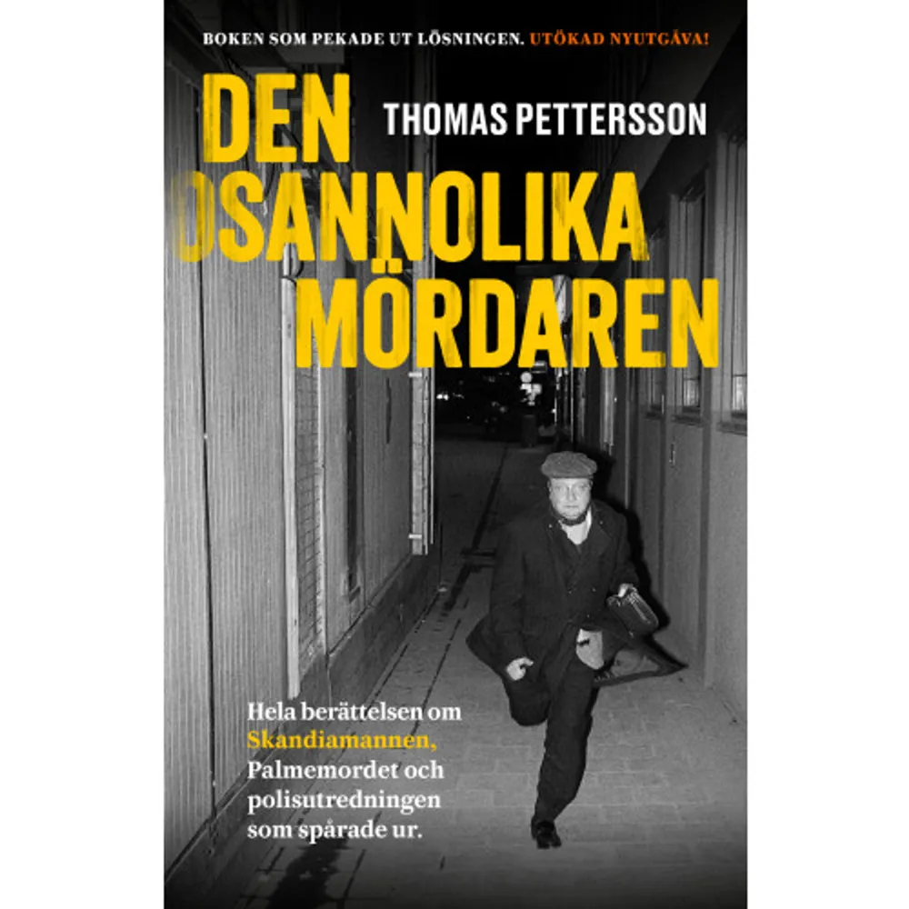 UPPDATERAD UTGÅVA MED ÅTTA NYA KAPITEL!»Den som tror att detta är överord rekommenderas att läsa Thomas Petterssons fenomenala bok Den osannolika mördaren, som av allt att döma har legat till grund för, ja faktiskt väglett, Palmeutredningens slutspurt.« Thomas Engström, AftonbladetDen 10 juni 2020 förklarade chefsåklagare Krister Petersson att Stig »Skandiamannen« Engström var skäligen misstänkt för mordet på Olof Palme. Men redan två år tidigare hade journalisten Thomas Pettersson avtäckt sanningen om Engström i magasinet Filter och därefter i boken Den osannolika mördaren: Engström var på plats när Olof Palme sköts, matchade vittnenas beskrivning av mördaren, umgicks i Palmefientliga kretsar med tillgång till rätt slags vapen och fanns med i mordutredningen från dag ett.Men han hade ändå aldrig utretts som gärningsman.Genom att dupera inkompetenta poliser och godtrogna journalister hade Engström lyckats undkomma rättvisan under mer än 30 års tid, trots att lösningen på mordet hela tiden låg i öppen dager.I denna uppdaterade och utökade utgåva får läsaren följa polisens jakt på bevis mot »Skandiamannen«. Dessutom presenterar Thomas Pettersson nya fakta om mordet, och pusselbitar som ger en tydligare bild av människan och gåtan Stig Engström.  Netflixserien Den osannolika mördaren, baserad på boken, har premiär under 2021.»Som att lyssna på en högläsning ur Thomas Petterssons bok.« Lars Olof Lampers, SVT Veckans Brott, recenserar chefsåklagare Krister Peterssons digitala pressträff om Palmeutredningen.»Det var egentligen med Thomas Petterssons reportage i Filter som vi för första gången fick upp ögonen för det här och omprövade vår inställning.« Mårten Palme, vittne och Olof Palmes son, berättar i SVT i juni 2020 hur familjen kommit att acceptera Stig Engström som gärningsman.Den osannolika mördaren har belönats med Guldspaden, Sveriges främsta pris för grävande journalistik.     Format Inbunden   Omfång 313 sidor   Språk Svenska   Förlag Offside Press   Utgivningsdatum 2021-02-19   Medverkande Jenni Carström   ISBN 9789185279678  . Böcker.