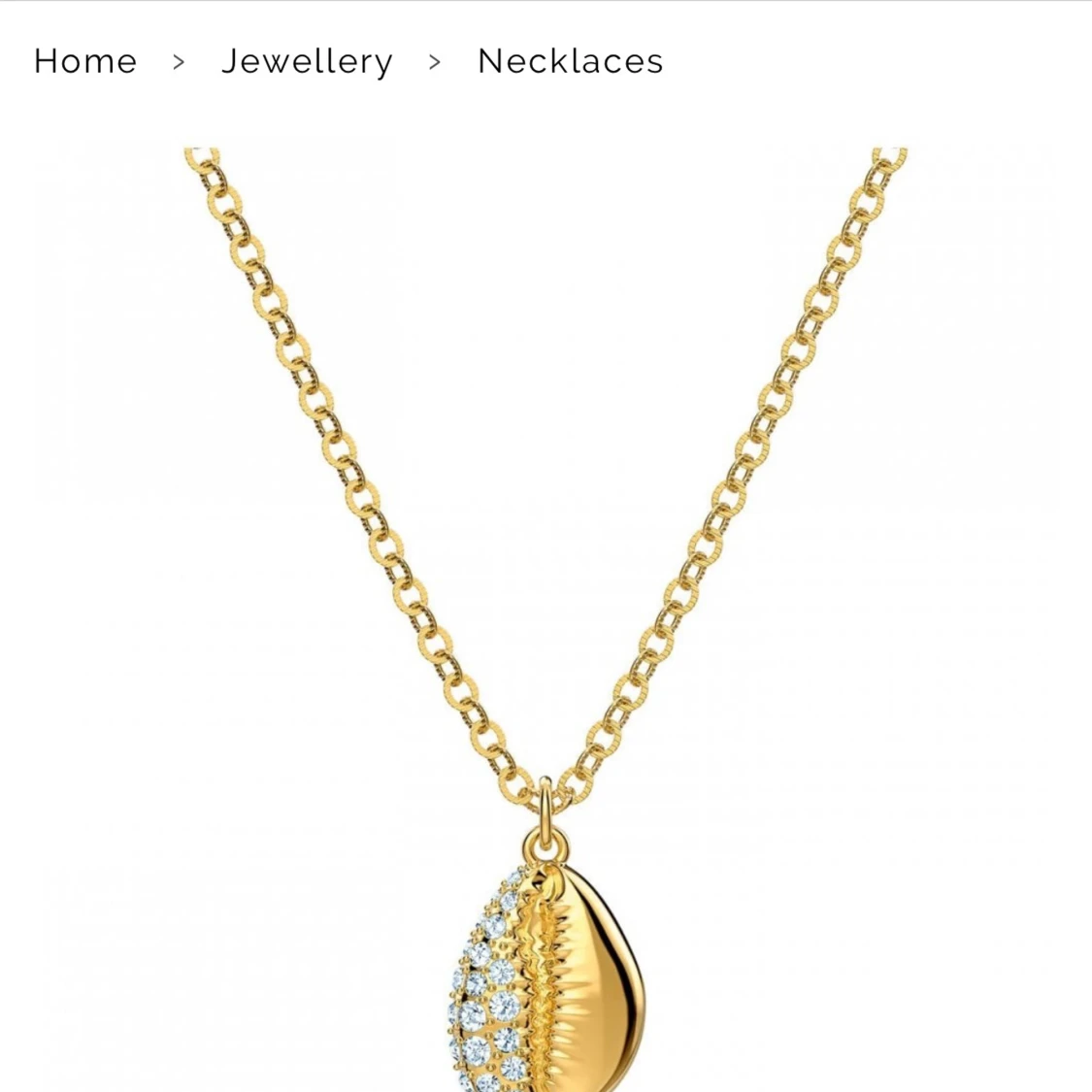 Guldhalsband med kristallhänge från Swarovski - 2