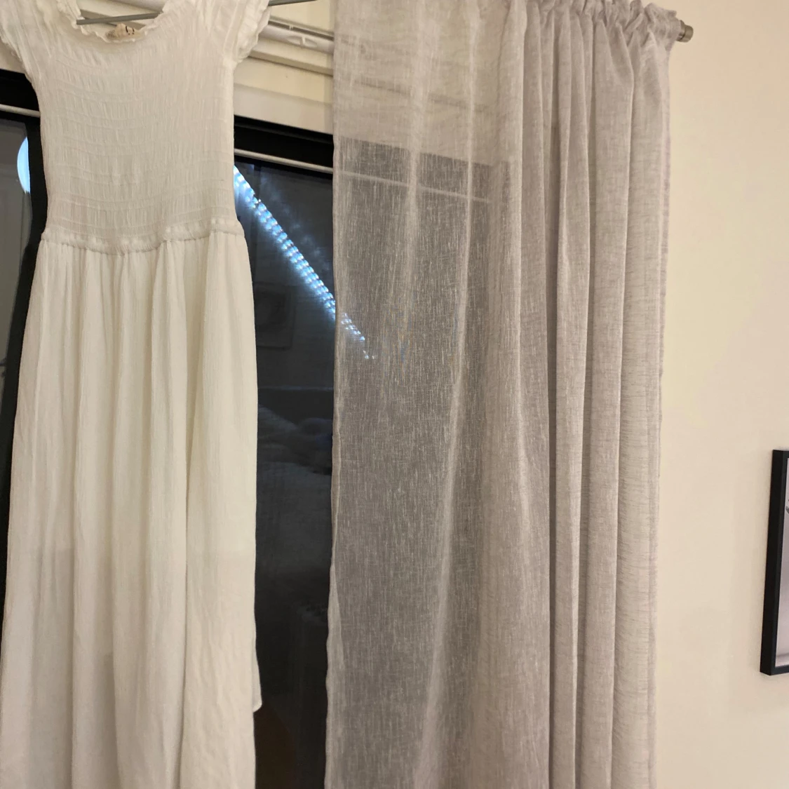Vit lång klänning  - 90