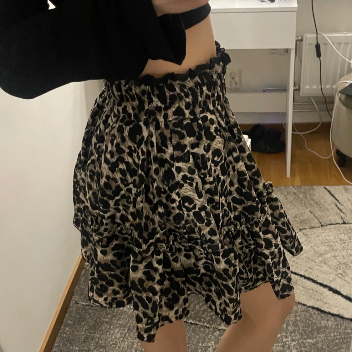 Leopardmönstrad kortkjol - 90