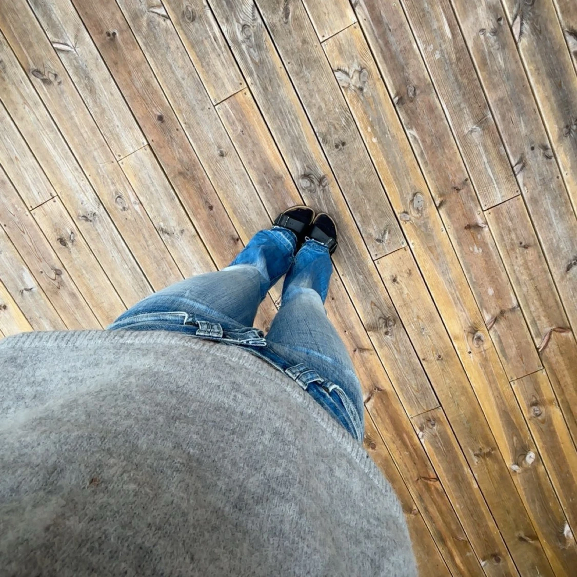 Blå bootcut jeans - 1