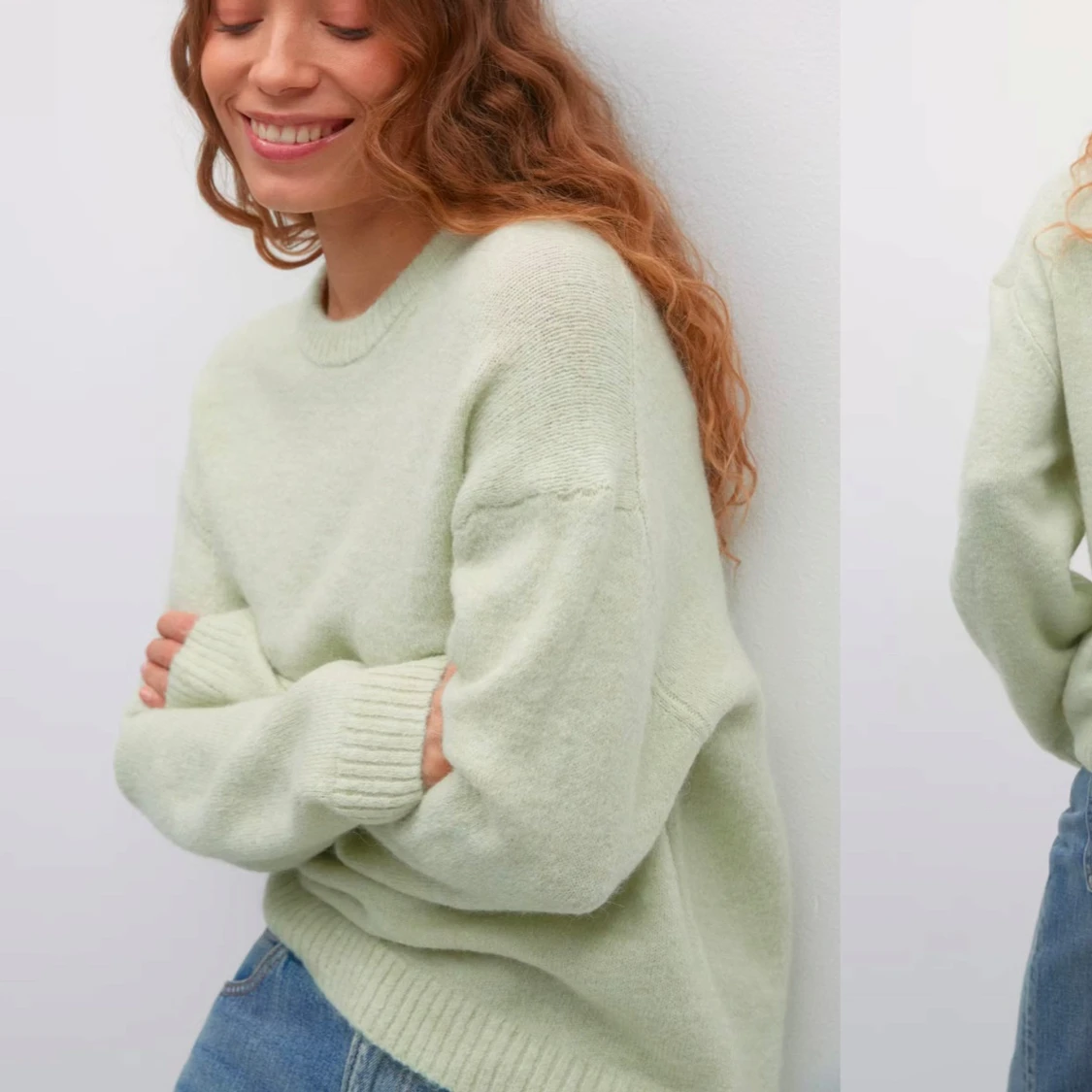 Ljusgrön stickad tröja  - 2