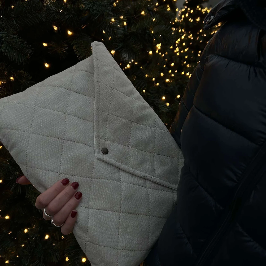 Beige quiltad datorfodral