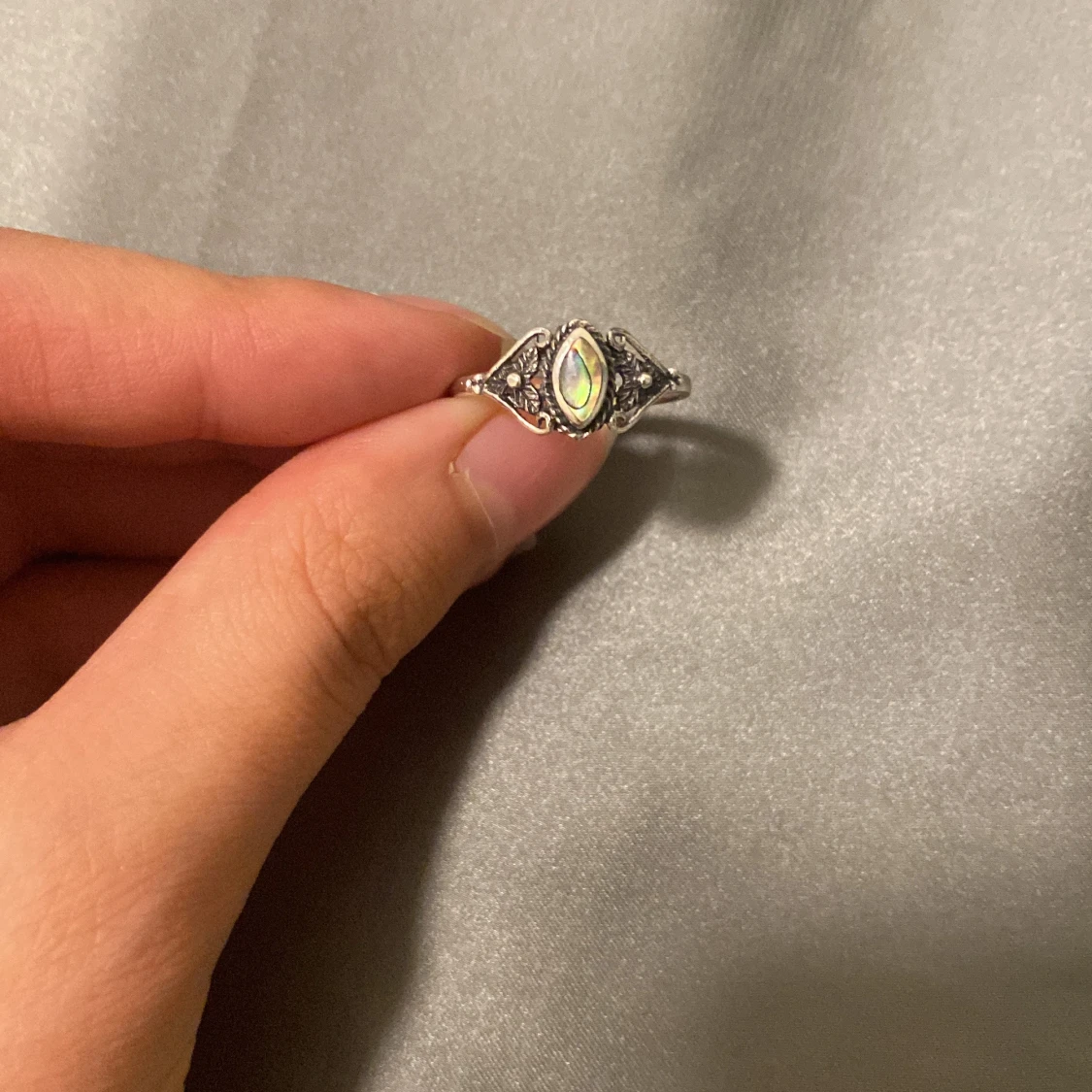 Silverring med opal
