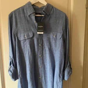 Dressman linen blend skjorta NY - Linen blend - M, Helt Ny