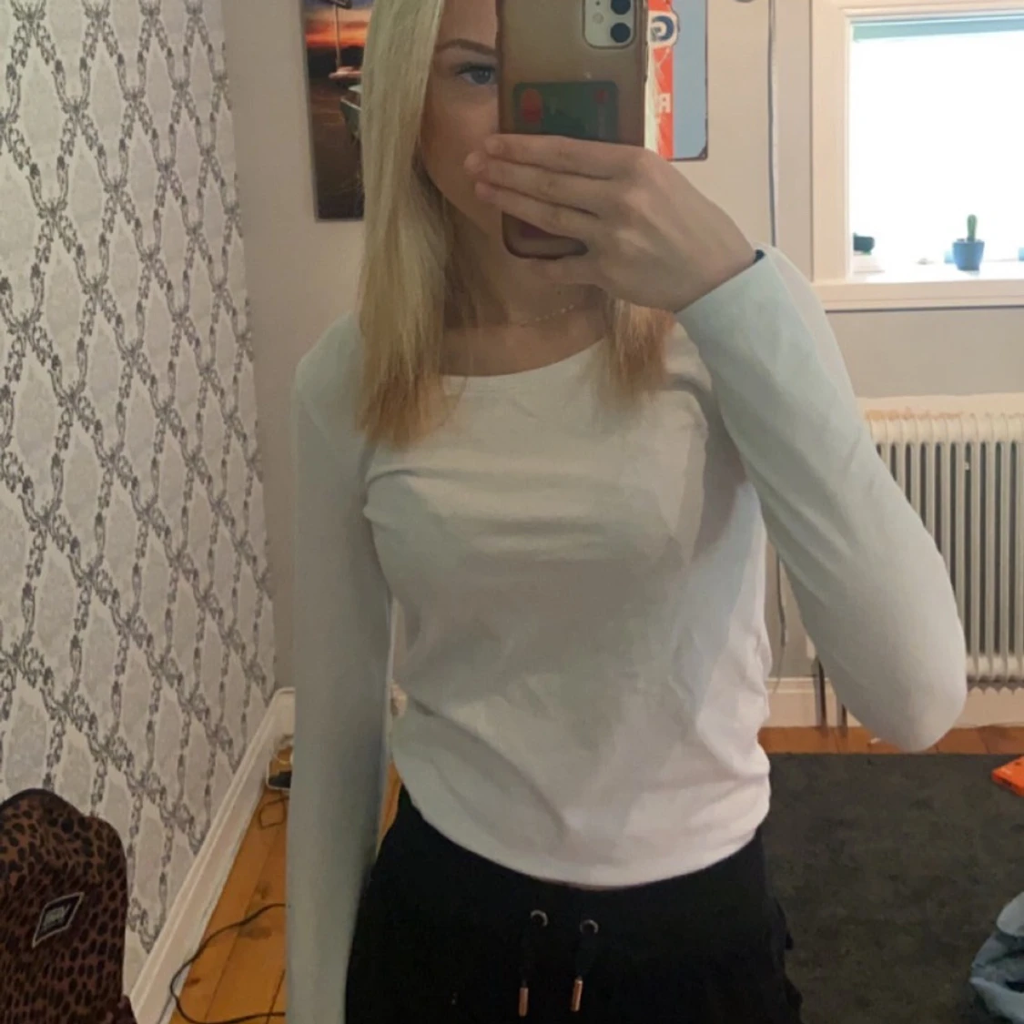 Vit långärmad topp