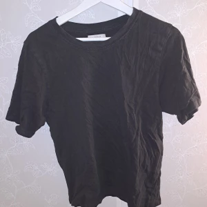 Svart t-shirt  - Säljer en klassisk svart t-shirt från Lindex i storlek M. Den är i bra skick och perfekt för vardagsbruk. T-shirten är kortärmad och gjord av mjukt material som känns skönt mot huden. Passar till alla tillfällen och är lätt att matcha med andra plagg.😊