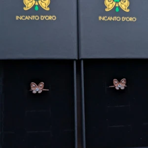 Fjäril ring set (VJ112) - Silver S925. Roseguld plätering.