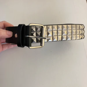 Nitskärp - Ett coolt nitskärp inköpt runt 2021 på Blue Fox (rätt säker, kan ha varit EMP också), i helt ok skick! Finns tecken på slitage och en av nitarna sitter lite konstigt men det är lätt att fixa med en tång. Slitaget syns knappt när skärpet sitter på :) Gjort av starkt fejkläder. 100 cm långt